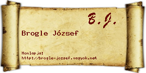Brogle József névjegykártya